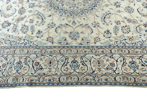 Surface texture of New Nain rug with natural Wool and intricate pattern
