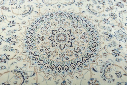 Central medallion detail of New Nain rug from Iran / Persia