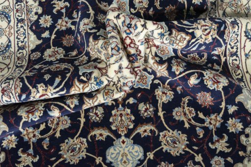 Surface texture of New Nain rug with natural Cork and intricate pattern