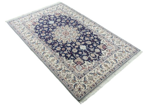 Close-up detail of New Nain rug from Iran / Persia showing Cork weave