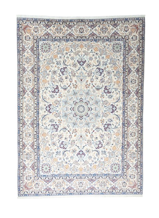 Full view of New Nain rug from Iran / Persia, 365 × 261 cm in Beige tones
