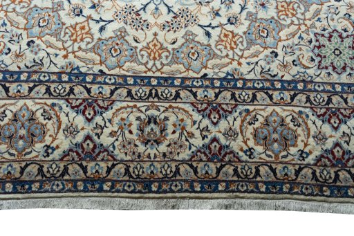Full view of New Nain rug from Iran / Persia, 365 × 261 cm in Beige tones