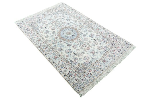 Close-up detail of New Nain rug from Iran / Persia showing Cork weave