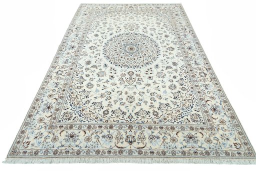 Surface texture of New Nain rug with natural Wool and intricate pattern