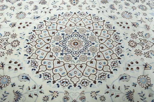 Central medallion detail of New Nain rug from Iran / Persia