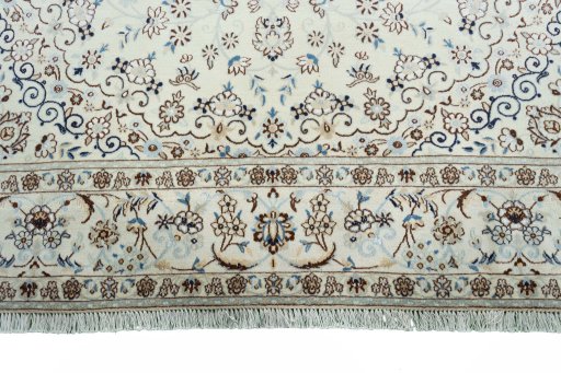 Full view of New Nain rug from Iran / Persia, 311 × 200 cm in Beige tones