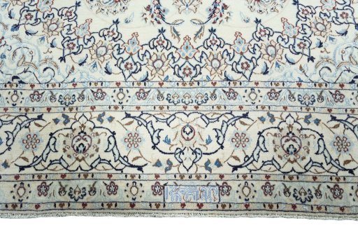 Full view of 2000s Nain rug from Iran / Persia, 350 × 245 cm in Beige tones