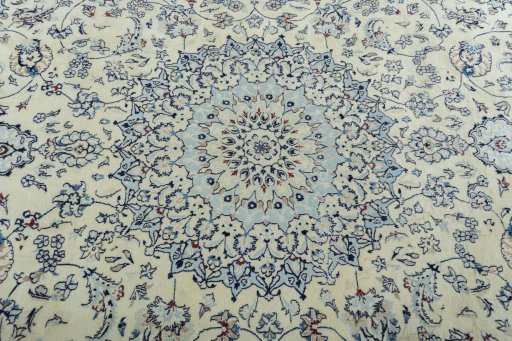 Central medallion detail of New Nain rug from Iran / Persia