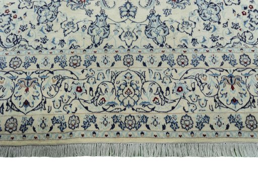 Full view of New Nain rug from Iran / Persia, 358 × 255 cm in Beige tones