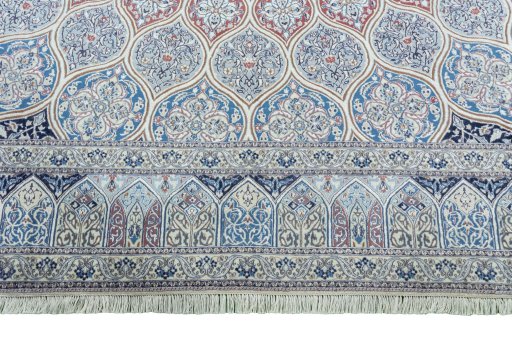 Full view of New Nain rug from Iran / Persia, 343 × 260 cm in Multi Color tones