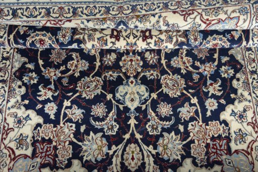 Close-up detail of New Nain rug from Iran / Persia showing Cork weave