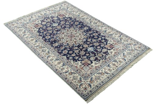 Close-up detail of New Nain rug from Iran / Persia showing Cork weave