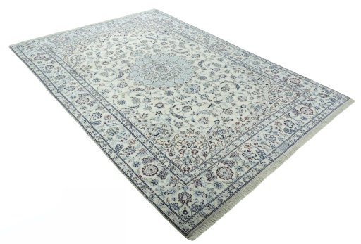 Close-up detail of New Nain rug from Iran / Persia showing Wool weave