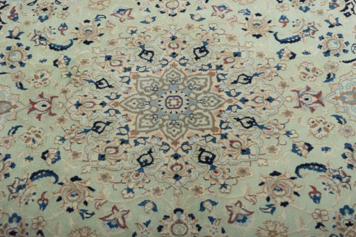 Central medallion detail of 2000s Nain rug from Iran / Persia