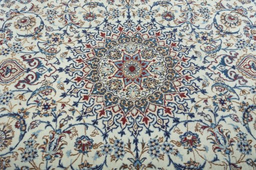 Central medallion detail of New Nain rug from Iran / Persia
