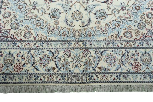 Full view of 2000s Nain rug from Iran / Persia, 300 × 200 cm in Beige tones