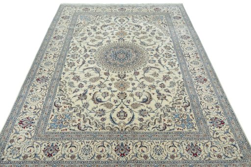 Surface texture of New Nain rug with natural Wool and intricate pattern