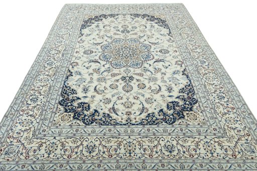 Surface texture of New Nain rug with natural Wool and intricate pattern