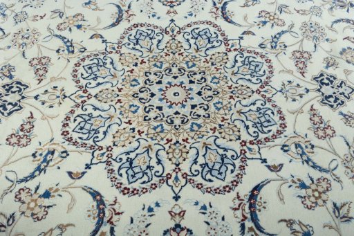 Central medallion detail of New Nain rug from Iran / Persia