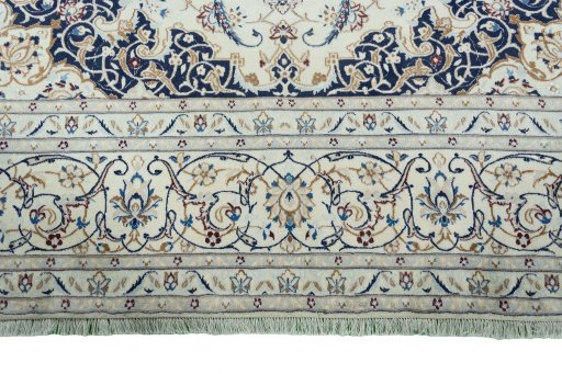 Full view of New Nain rug from Iran / Persia, 360 × 255 cm in Beige tones