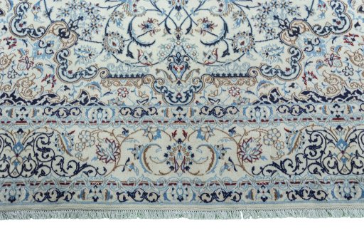 Full view of 2000s Nain rug from Iran / Persia, 303 × 213 cm in Beige tones