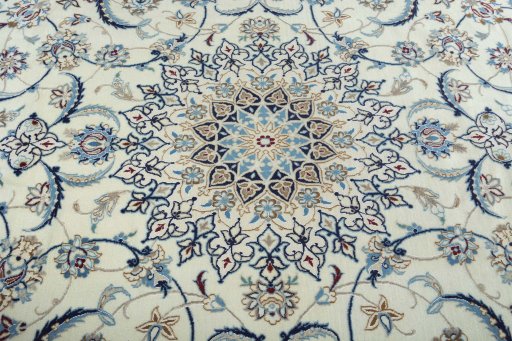 Central medallion detail of New Nain rug from Iran / Persia