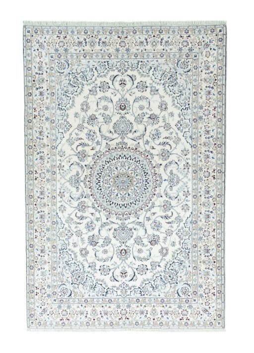 Full view of 2000s Nain rug from Iran / Persia, 300 × 200 cm in Beige tones