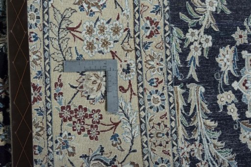 Close-up detail of New Nain rug from Iran / Persia showing Cork weave