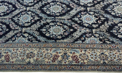 Close-up detail of New Nain rug from Iran / Persia showing Cork weave