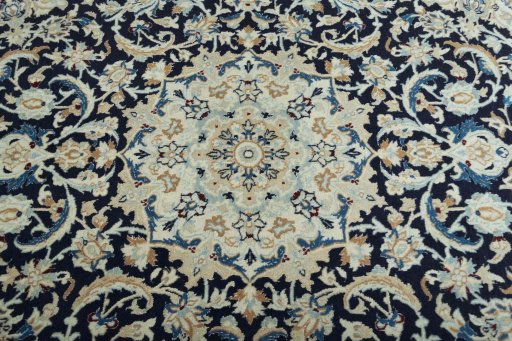 Central medallion detail of 2000s Nain rug from Iran / Persia
