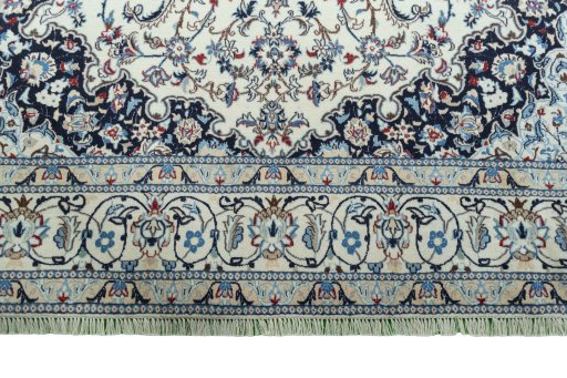 Full view of 2000s Nain rug from Iran / Persia, 345 × 215 cm in Beige tones