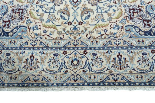 Full view of 2000s Nain rug from Iran / Persia, 298 × 200 cm in Beige tones