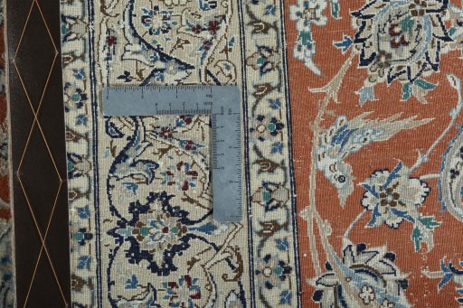 Central medallion detail of 1970s Nain rug from Iran / Persia
