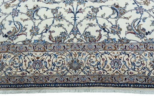 Full view of 2000s Nain rug from Iran / Persia, 400 × 258 cm in Beige tones