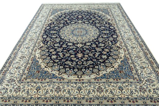 Surface texture of 1970s Nain rug with natural Cork and intricate pattern