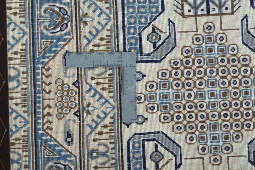 Central medallion detail of 1970s Nain rug from Iran / Persia