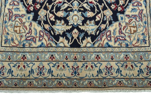 Full view of 2000s Nain rug from Iran / Persia, 165 × 98 cm in Blue tones