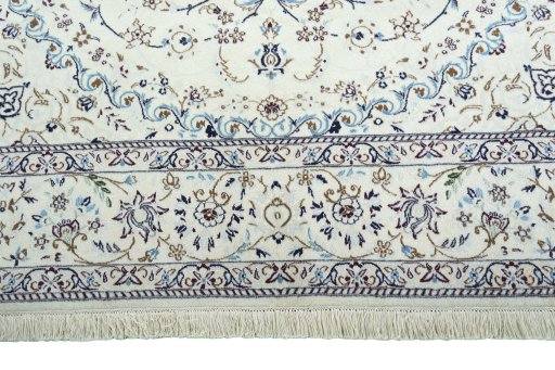 Full view of 2000s Nain rug from Iran / Persia, 300 × 202 cm in Beige tones