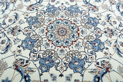 Central medallion detail of New Nain rug from Iran / Persia