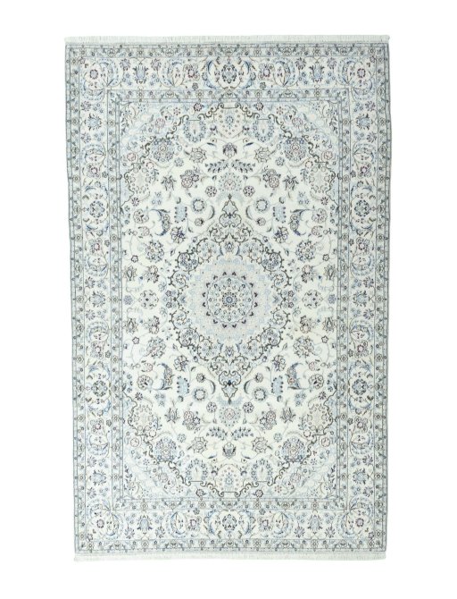 Full view of 2000s Nain rug from Iran / Persia, 313 × 196 cm in Beige tones