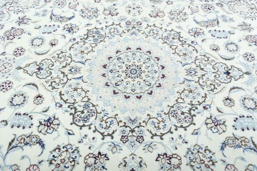 Central medallion detail of 2000s Nain rug from Iran / Persia