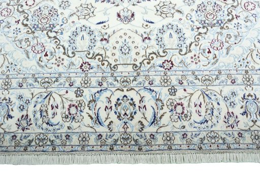 Full view of 2000s Nain rug from Iran / Persia, 313 × 196 cm in Beige tones
