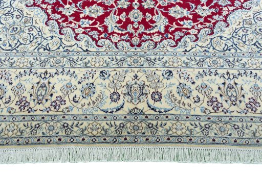 Full view of 2000s Nain rug from Iran / Persia, 360 × 245 cm in Red tones