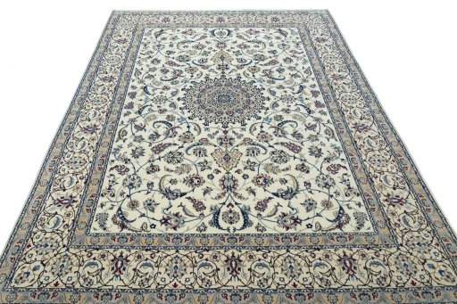 Surface texture of New Nain rug with natural Wool and intricate pattern
