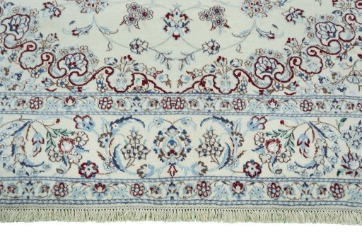 Full view of 2000s Nain rug from Iran / Persia, 307 × 210 cm in Beige tones