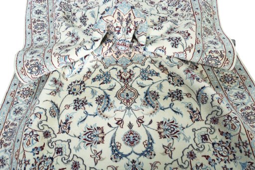 Surface texture of New Nain rug with natural Wool and intricate pattern