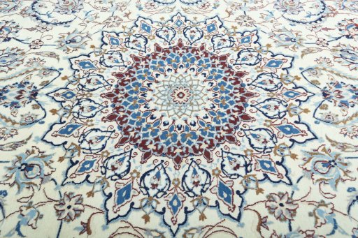 Central medallion detail of New Nain rug from Iran / Persia