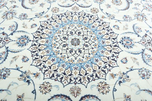 Central medallion detail of New Nain rug from Iran / Persia