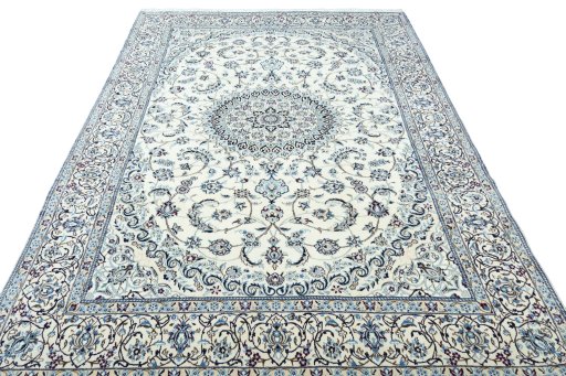 Surface texture of New Nain rug with natural Wool and intricate pattern