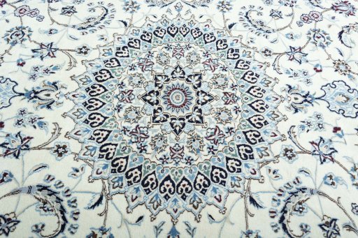 Central medallion detail of New Nain rug from Iran / Persia
